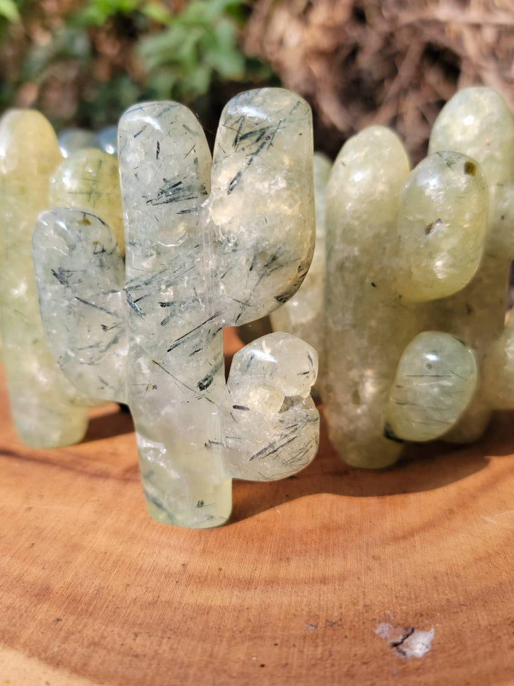 Prehnite Cactus with Epidote, Polished Prehnite, The Healers Healing Stone - SOUTHBAYSALTS
