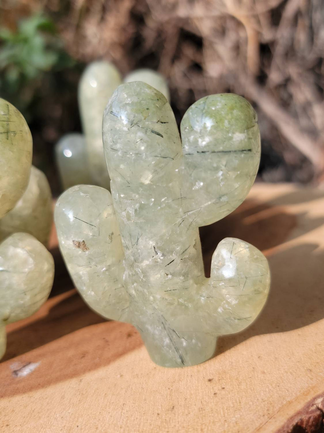 Prehnite Cactus with Epidote, Polished Prehnite, The Healers Healing Stone - SOUTHBAYSALTS