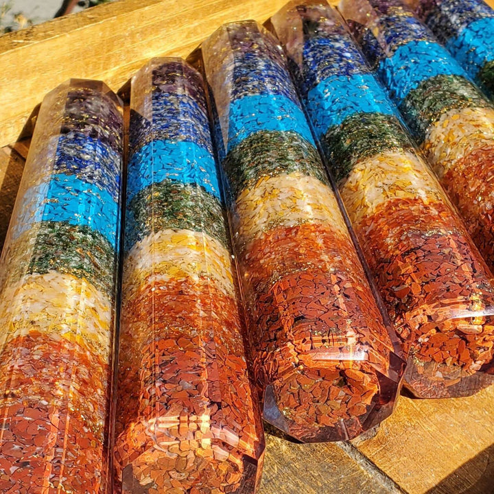 Orgone Towers,  7 Crystal Orgonite Tower - SOUTHBAYSALTS