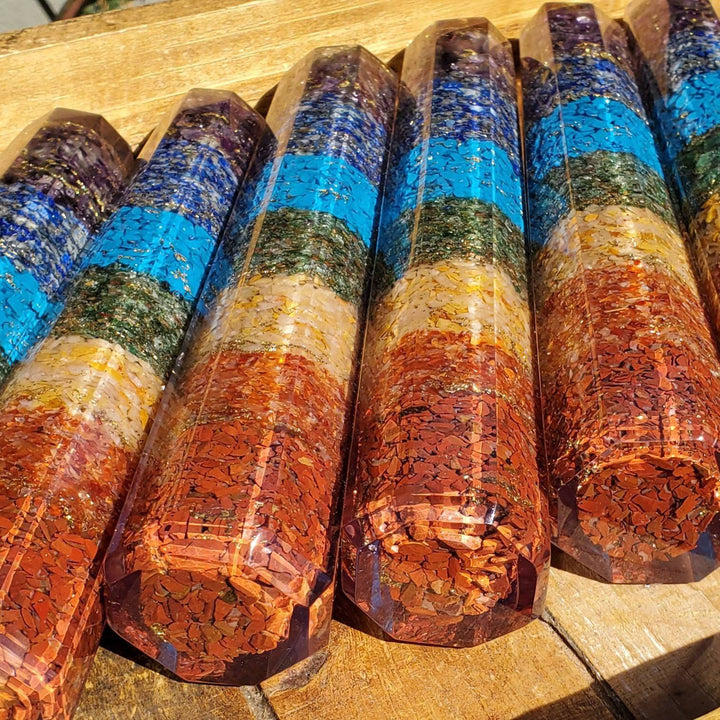 Orgone Towers,  7 Crystal Orgonite Tower - SOUTHBAYSALTS