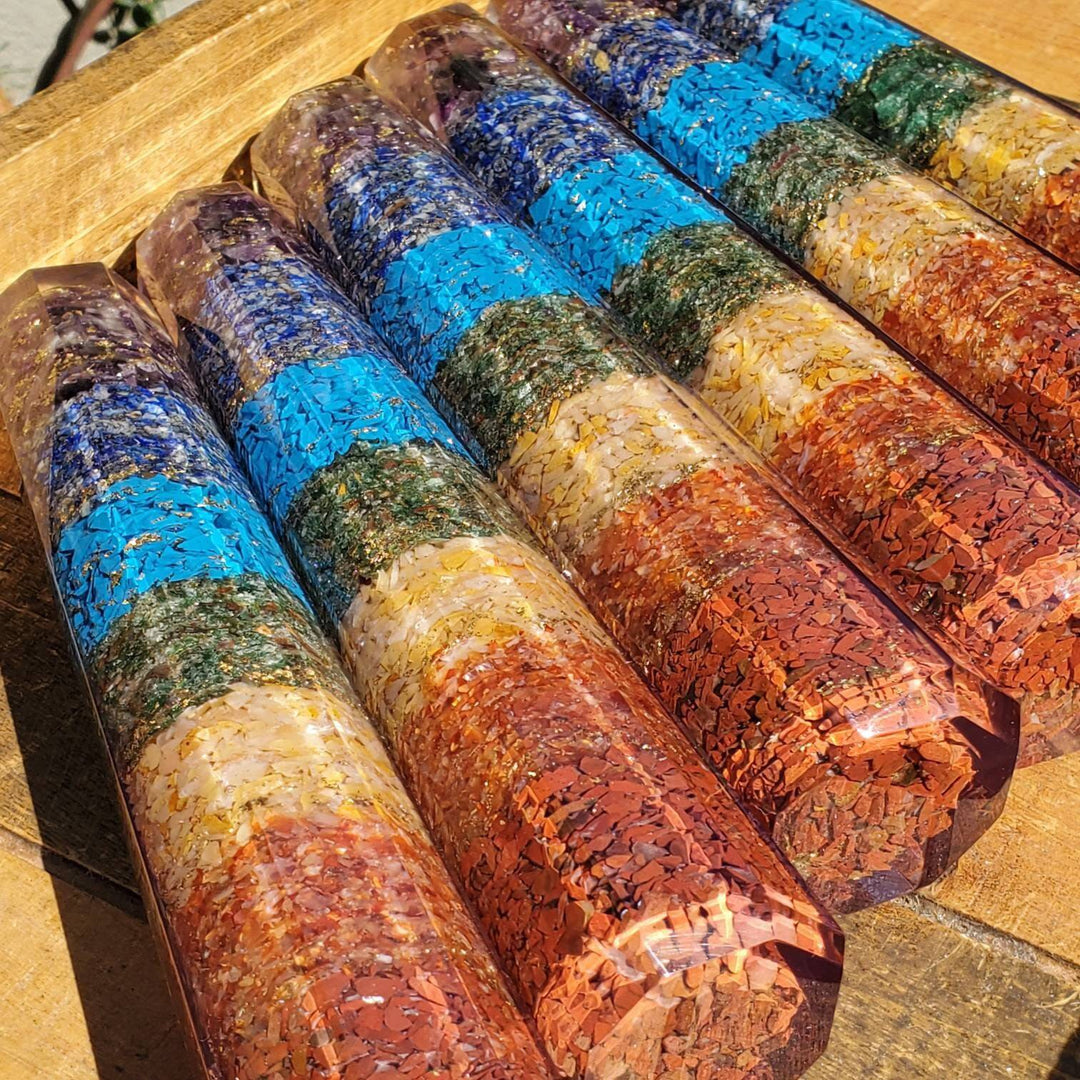 Orgone Towers,  7 Crystal Orgonite Tower - SOUTHBAYSALTS