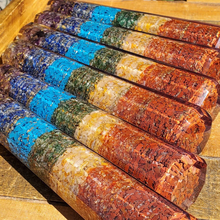 Orgone Towers,  7 Crystal Orgonite Tower - SOUTHBAYSALTS