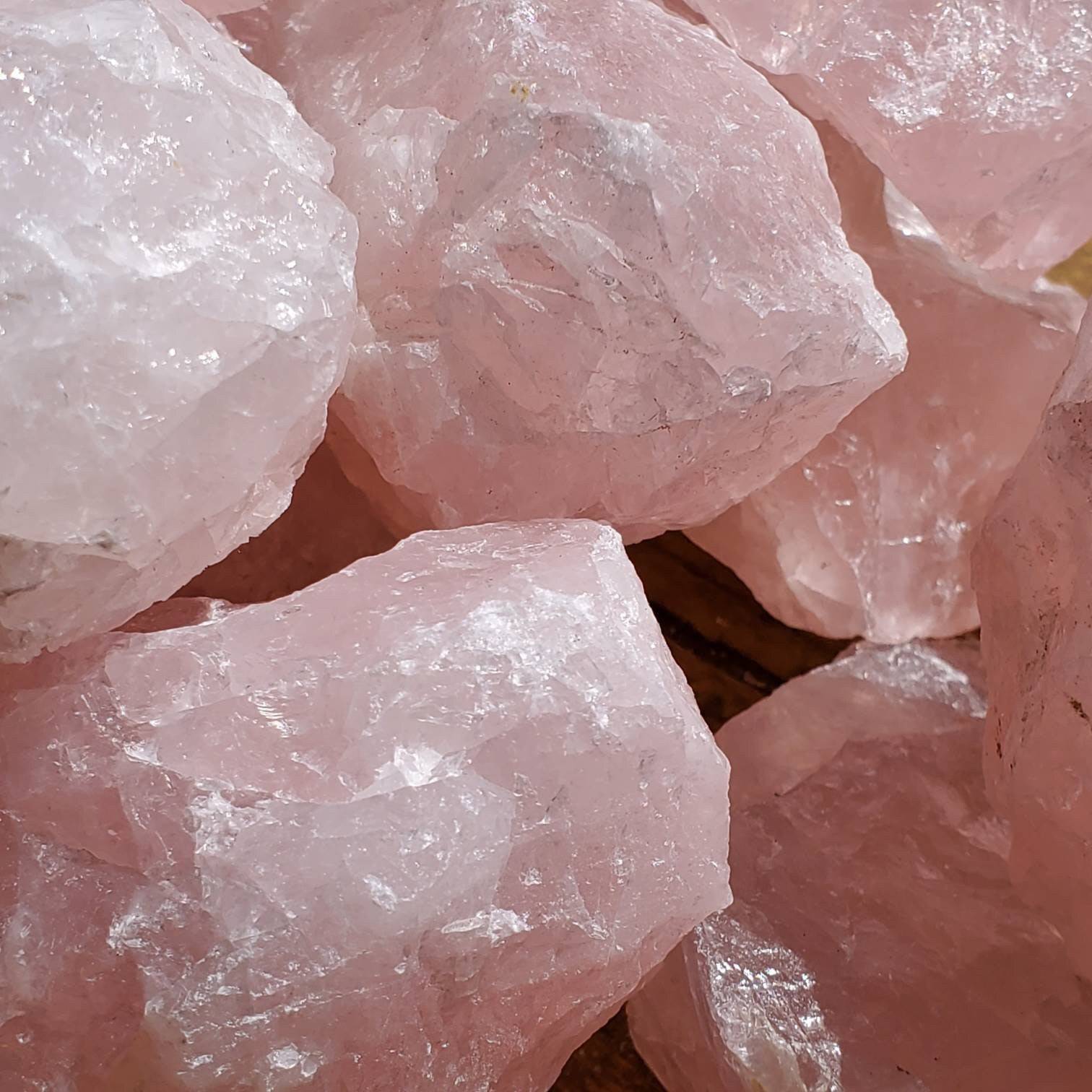 Raw Rose Quartz, Deep Pink Calming Rose Quartz, Energy Vibration of Calming Love for Self and Others. - SOUTHBAYSALTS