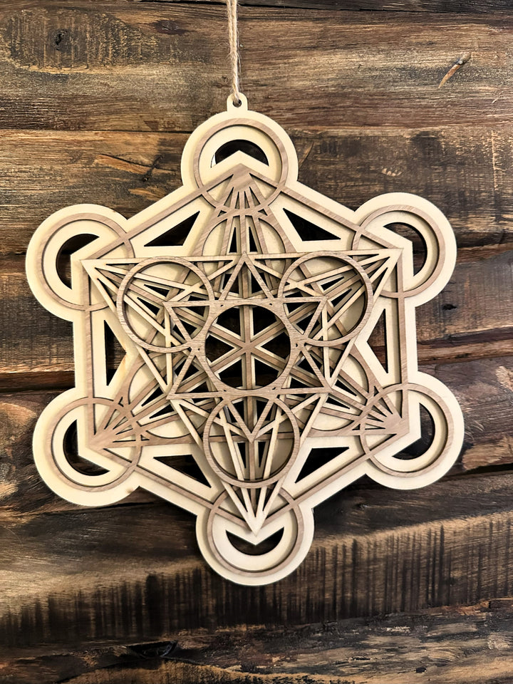 Metatron Designed Wood Wall Hanging - Elevate Your Space Naturally