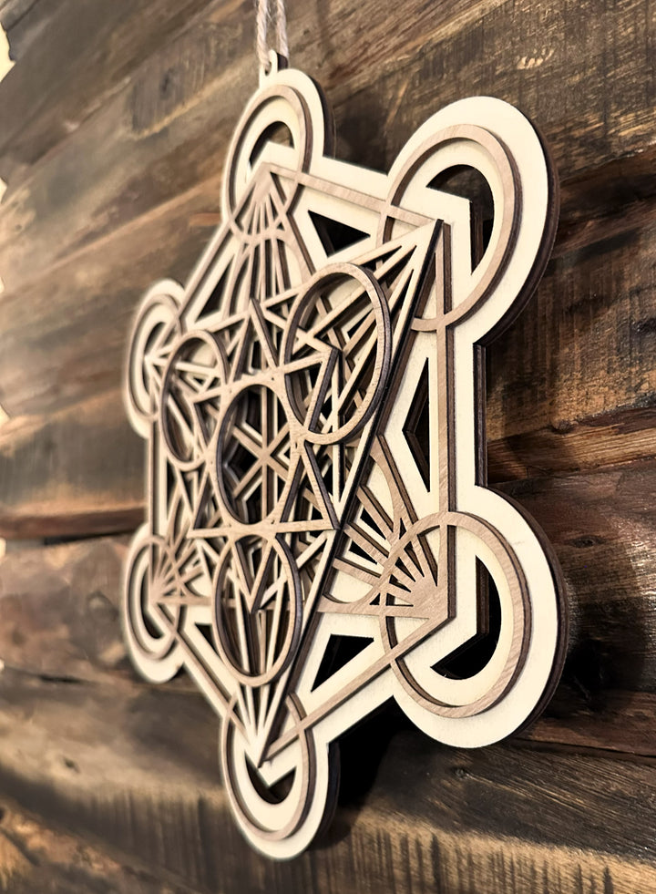 Metatron Designed Wood Wall Hanging - Elevate Your Space Naturally
