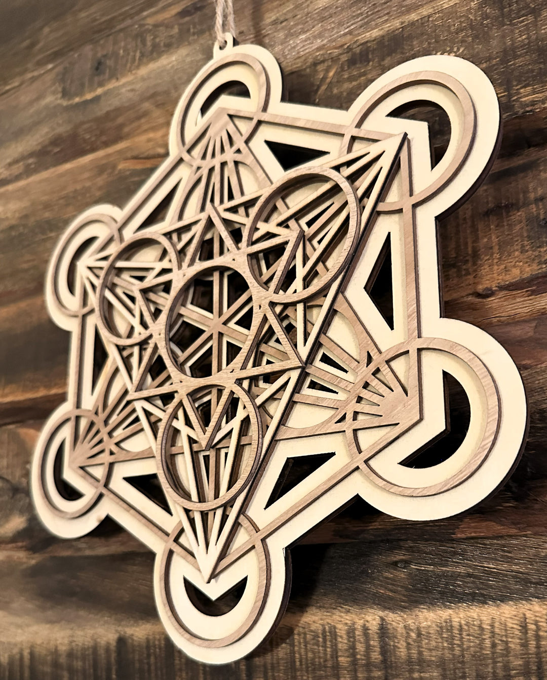 Metatron Designed Wood Wall Hanging - Elevate Your Space Naturally