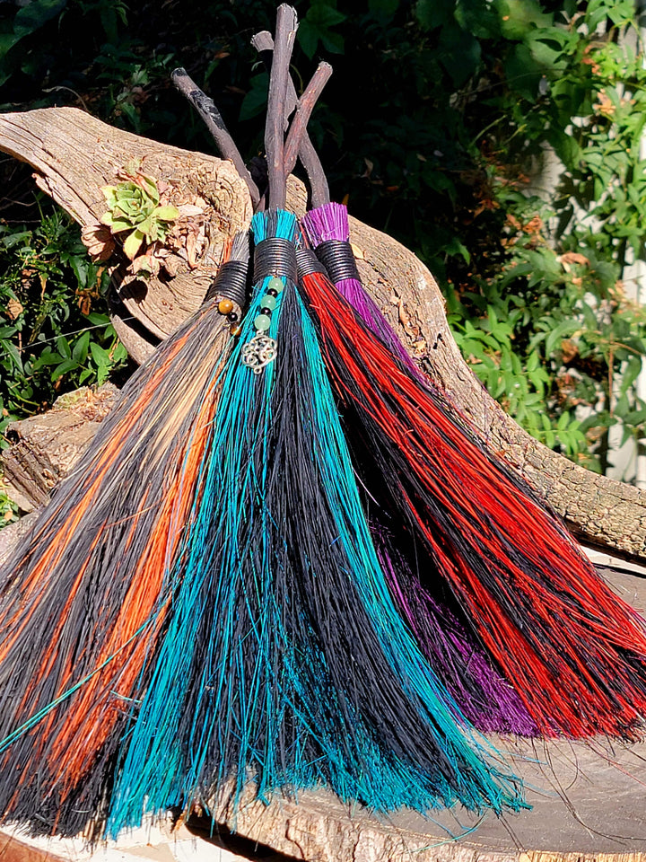 Besoms with Crystals and Charms, Whisk Away Woes: Choose Your Sacred Sweeper - SOUTHBAYSALTS 