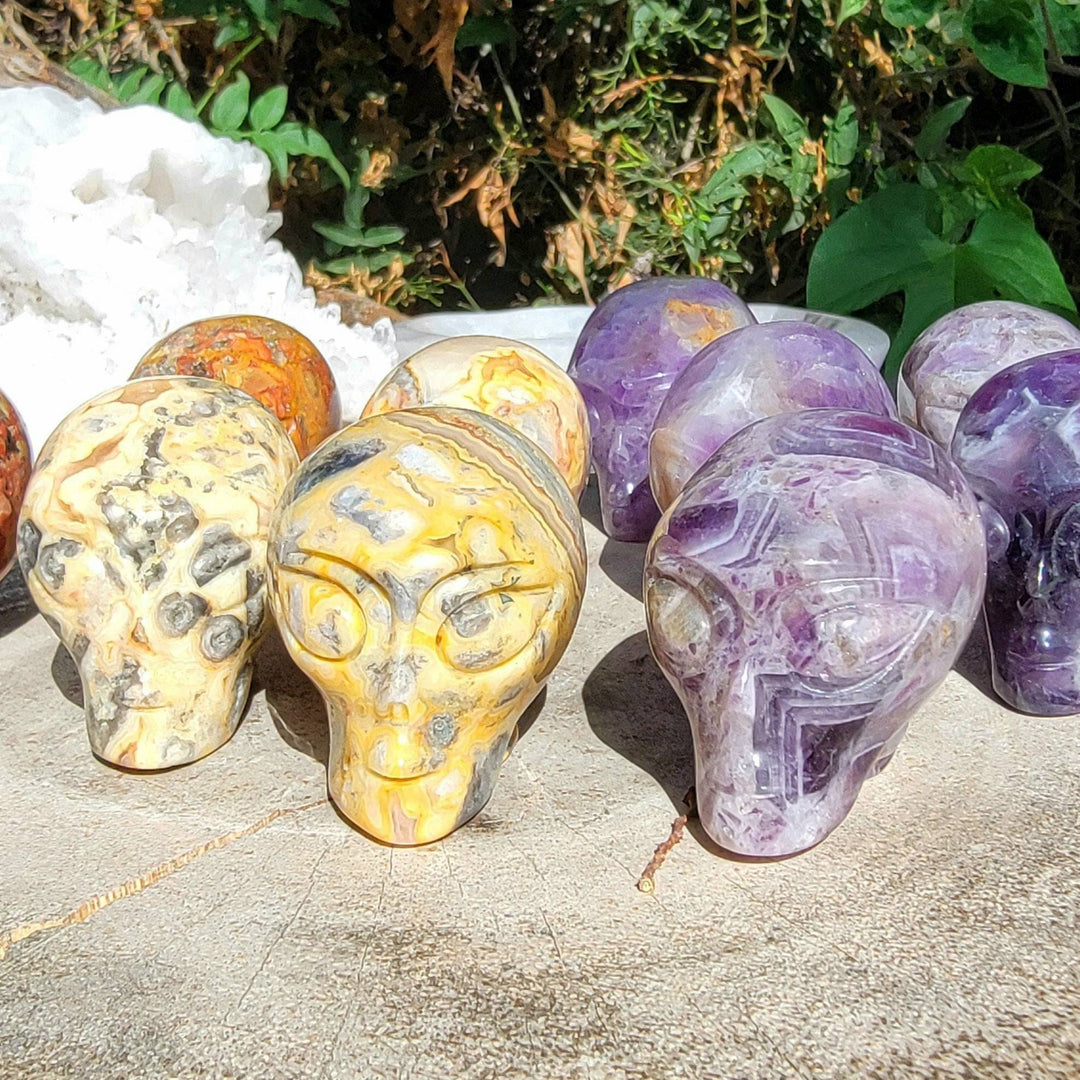 Crystal Alien Carvings, Stellar Soulmate: The Alien Head Carving for Cosmic Hearts - SOUTHBAYSALTS 